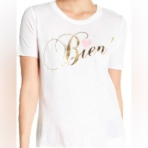 Bien gold Wildfox rolled hem tee. NWT